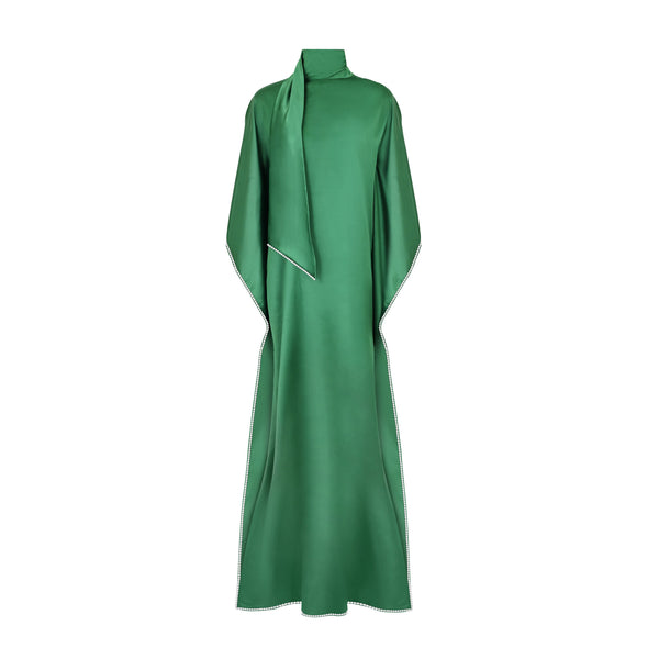 Arissa Green Diamante Trim Kaftan