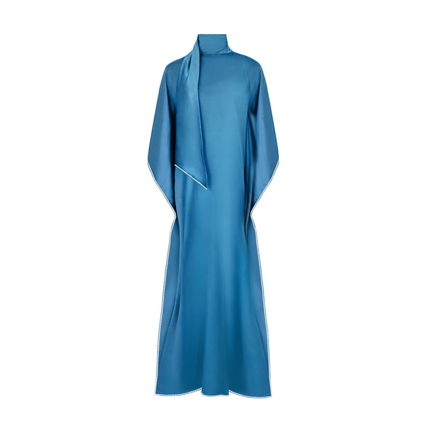 Arissa Blue Diamante Trim Kaftan