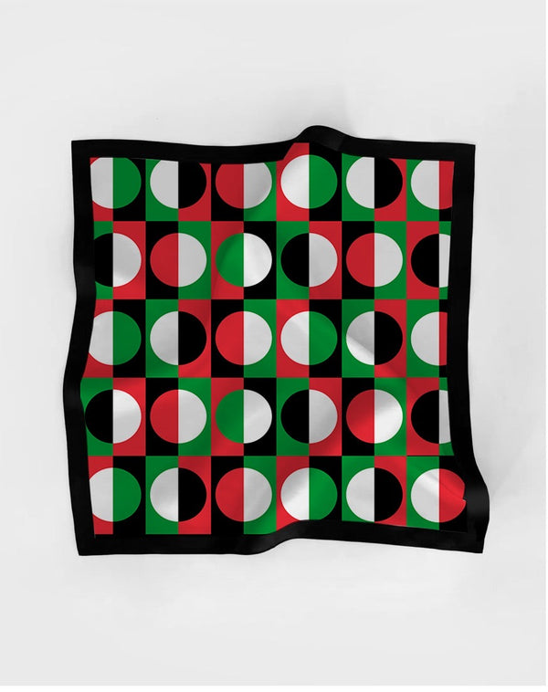 Free Palestine: Printed Square Scarf. Artwork By Kinda Ghannoum